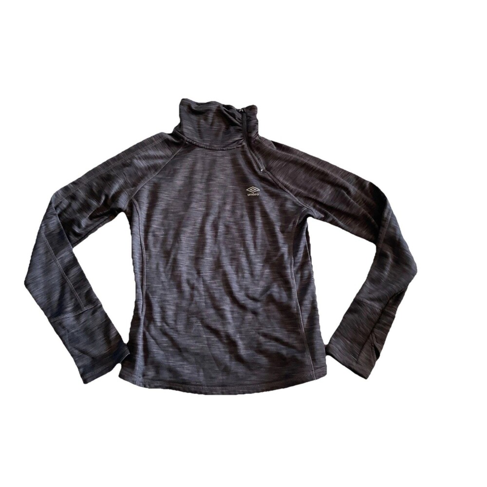 Umbro Top Women's Athletic 1/4 Zip Pullover Long Sleeve Heather Charcoal Medium